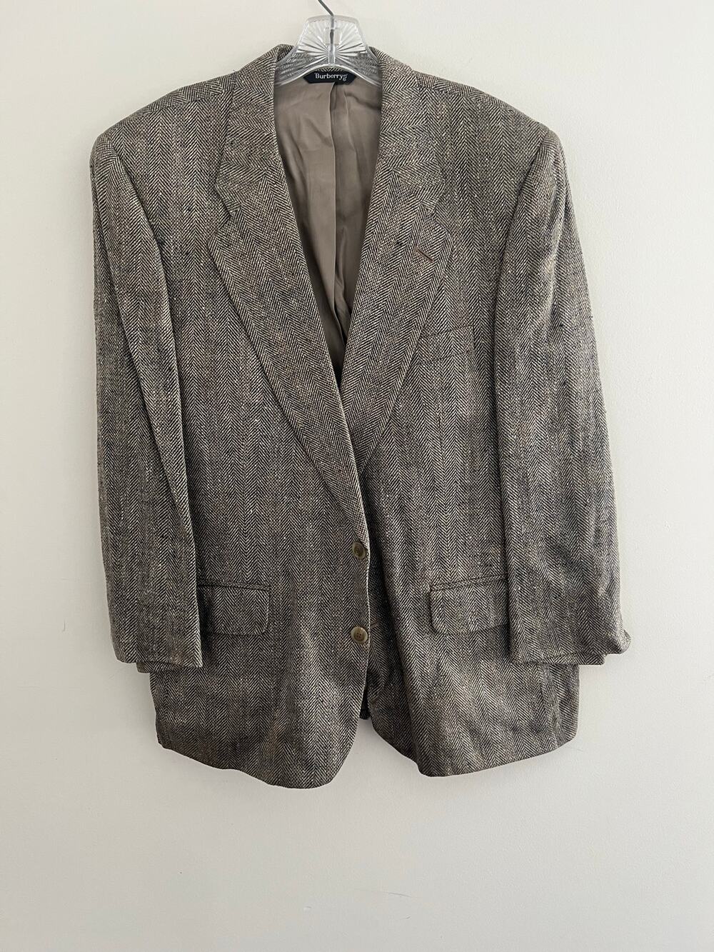 Vintage Burberry’s Silk Suit Jacket Blazer Limited Edition Brown Size 42 JL